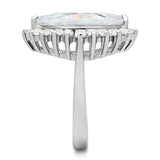 Silver 925 Sterling Silver Ring with AAA Grade CZ  in Clear