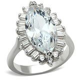 Silver 925 Sterling Silver Ring with AAA Grade CZ  in Clear