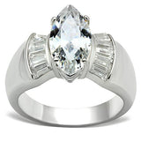 Silver 925 Sterling Silver Ring with AAA Grade CZ  in Clear