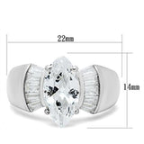 Silver 925 Sterling Silver Ring with AAA Grade CZ  in Clear