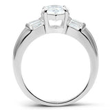 Silver 925 Sterling Silver Ring with AAA Grade CZ  in Clear