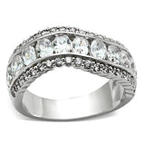 Silver 925 Sterling Silver Ring with AAA Grade CZ  in Clear