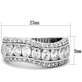 Silver 925 Sterling Silver Ring with AAA Grade CZ  in Clear