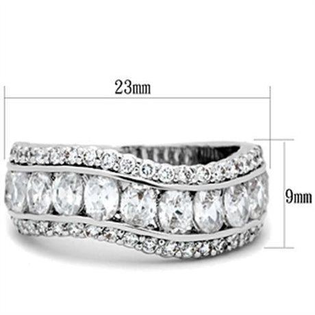 Silver 925 Sterling Silver Ring with AAA Grade CZ  in Clear