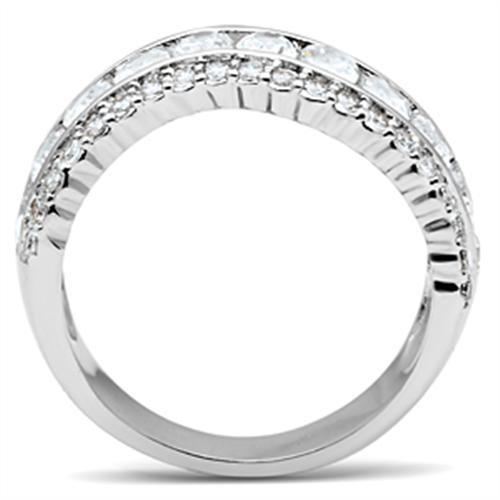 Silver 925 Sterling Silver Ring with AAA Grade CZ  in Clear