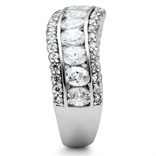 Silver 925 Sterling Silver Ring with AAA Grade CZ  in Clear