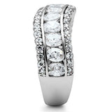 Silver 925 Sterling Silver Ring with AAA Grade CZ  in Clear