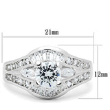 Silver 925 Sterling Silver Ring with AAA Grade CZ  in Clear