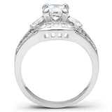 Silver 925 Sterling Silver Ring with AAA Grade CZ  in Clear