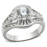 Silver 925 Sterling Silver Ring with AAA Grade CZ  in Clear