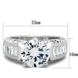 Silver 925 Sterling Silver Ring with AAA Grade CZ  in Clear
