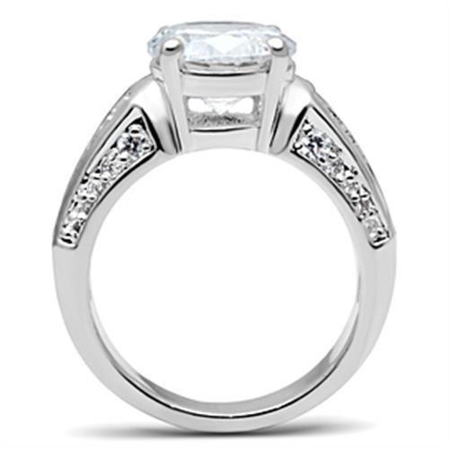 Silver 925 Sterling Silver Ring with AAA Grade CZ  in Clear