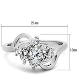 Silver 925 Sterling Silver Ring with AAA Grade CZ  in Clear