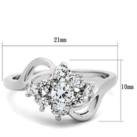 Silver 925 Sterling Silver Ring with AAA Grade CZ  in Clear