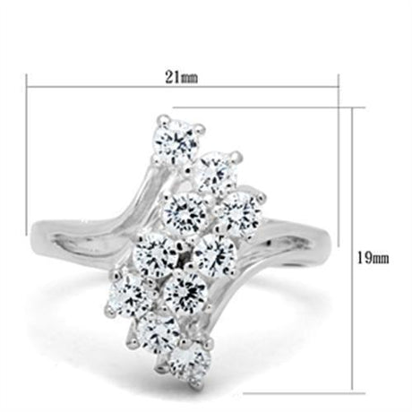 Silver 925 Sterling Silver Ring with AAA Grade CZ  in Clear
