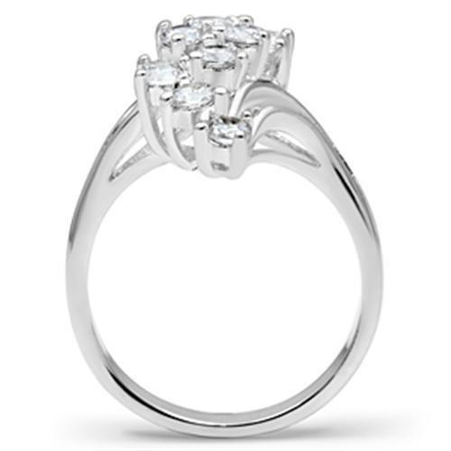 Silver 925 Sterling Silver Ring with AAA Grade CZ  in Clear