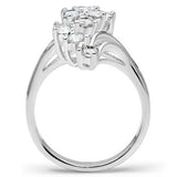 Silver 925 Sterling Silver Ring with AAA Grade CZ  in Clear