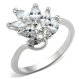Silver 925 Sterling Silver Ring with AAA Grade CZ  in Clear