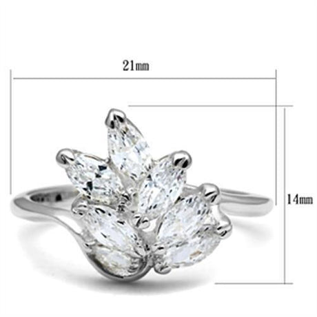 Silver 925 Sterling Silver Ring with AAA Grade CZ  in Clear