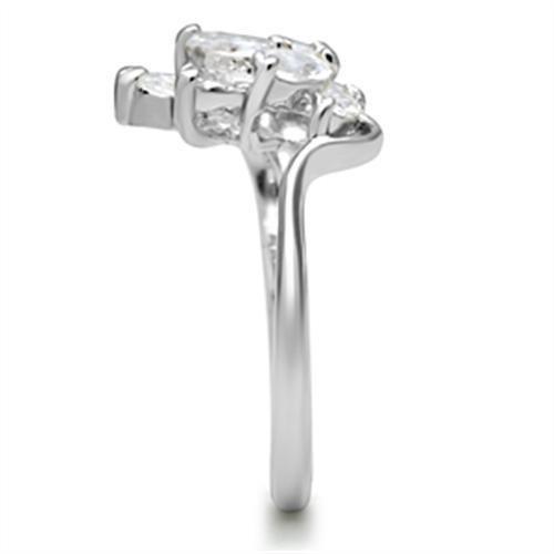 Silver 925 Sterling Silver Ring with AAA Grade CZ  in Clear
