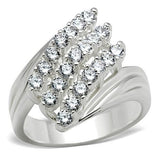 Silver 925 Sterling Silver Ring with AAA Grade CZ  in Clear