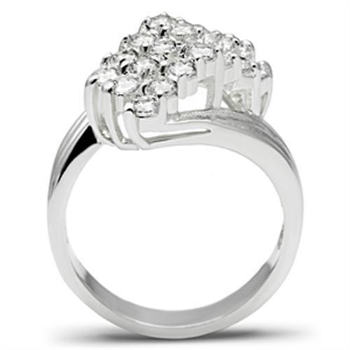 Silver 925 Sterling Silver Ring with AAA Grade CZ  in Clear