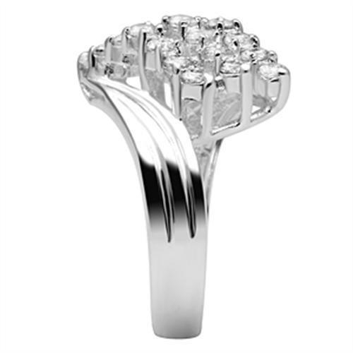 Silver 925 Sterling Silver Ring with AAA Grade CZ  in Clear