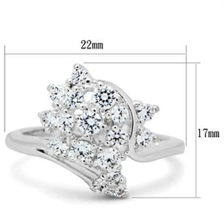 Silver 925 Sterling Silver Ring with AAA Grade CZ  in Clear