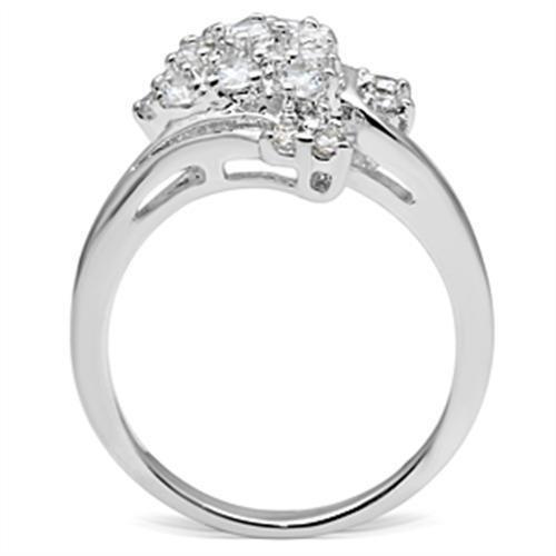 Silver 925 Sterling Silver Ring with AAA Grade CZ  in Clear