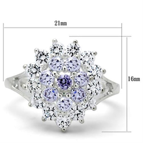 Silver 925 Sterling Silver Ring with AAA Grade CZ  in Multi Color
