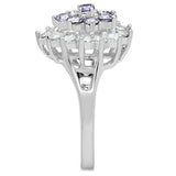 Silver 925 Sterling Silver Ring with AAA Grade CZ  in Multi Color