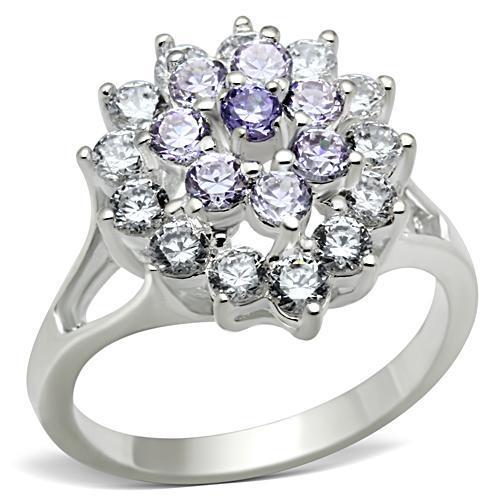 Silver 925 Sterling Silver Ring with AAA Grade CZ  in Multi Color