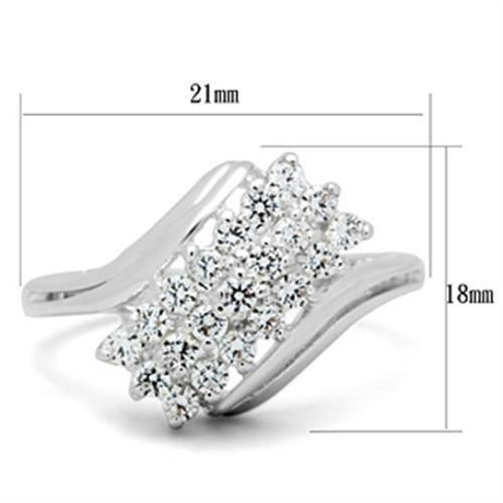 Silver 925 Sterling Silver Ring with AAA Grade CZ  in Clear