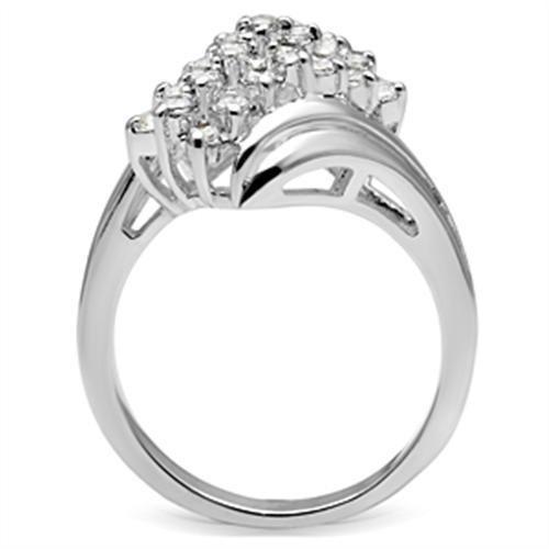 Silver 925 Sterling Silver Ring with AAA Grade CZ  in Clear