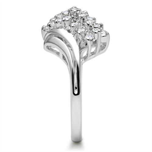 Silver 925 Sterling Silver Ring with AAA Grade CZ  in Clear