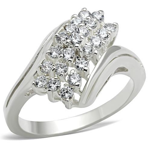 Silver 925 Sterling Silver Ring with AAA Grade CZ  in Clear