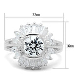 Silver 925 Sterling Silver Ring with AAA Grade CZ  in Clear