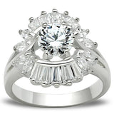 Silver 925 Sterling Silver Ring with AAA Grade CZ  in Clear