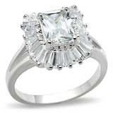 Silver 925 Sterling Silver Ring with AAA Grade CZ  in Clear