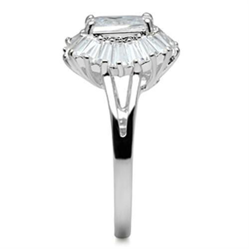 Silver 925 Sterling Silver Ring with AAA Grade CZ  in Clear