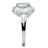 Silver 925 Sterling Silver Ring with AAA Grade CZ  in Clear