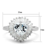Silver 925 Sterling Silver Ring with AAA Grade CZ  in Clear