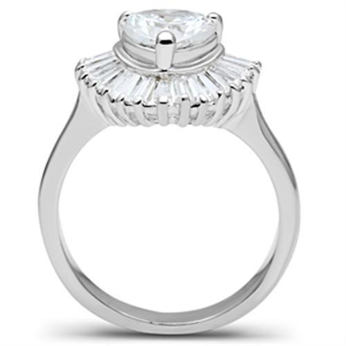 Silver 925 Sterling Silver Ring with AAA Grade CZ  in Clear