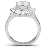 Silver 925 Sterling Silver Ring with AAA Grade CZ  in Clear