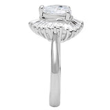 Silver 925 Sterling Silver Ring with AAA Grade CZ  in Clear