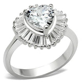 Silver 925 Sterling Silver Ring with AAA Grade CZ  in Clear