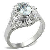 Silver 925 Sterling Silver Ring with AAA Grade CZ  in Clear
