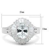 Silver 925 Sterling Silver Ring with AAA Grade CZ  in Clear