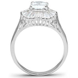 Silver 925 Sterling Silver Ring with AAA Grade CZ  in Clear