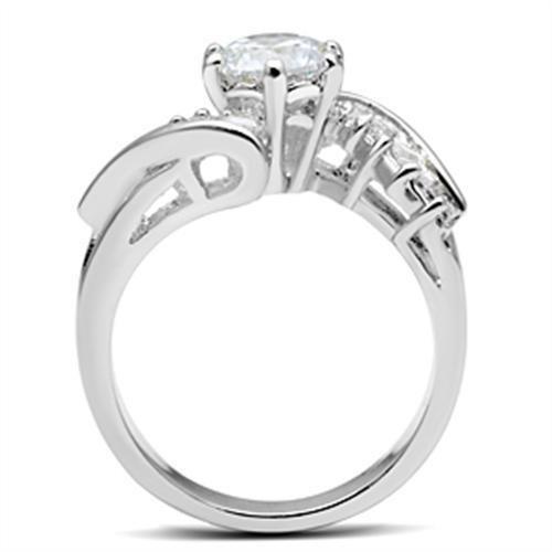 Silver 925 Sterling Silver Ring with AAA Grade CZ  in Clear